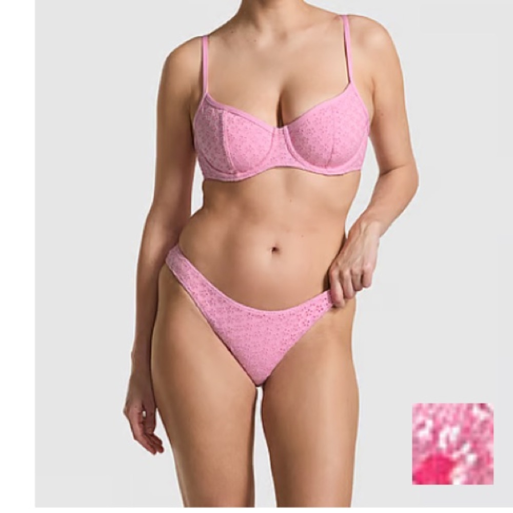 Frankies 
PINK by VS
Buttercup Eyelet Bikini Top &
Golden Hour Eyelet Bottom